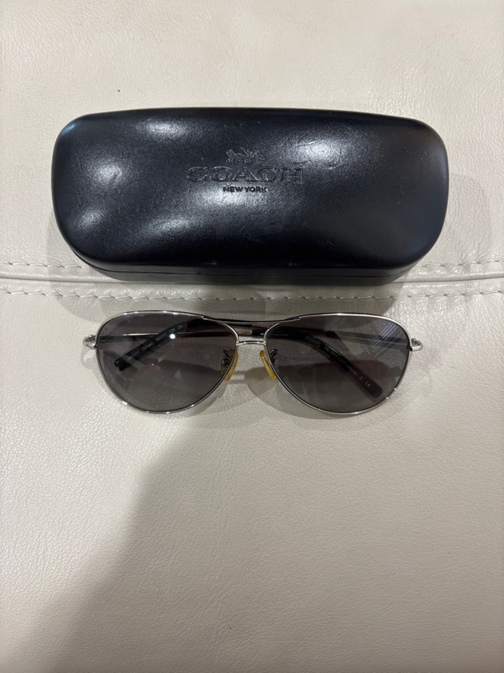 Coach Juliana Silver Aviator Sunglasses